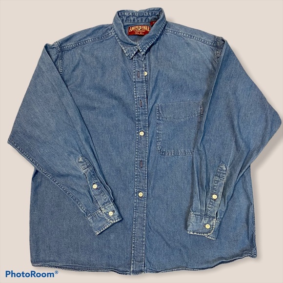 Vintage Tops - Vintage American Eagle Denim Button up